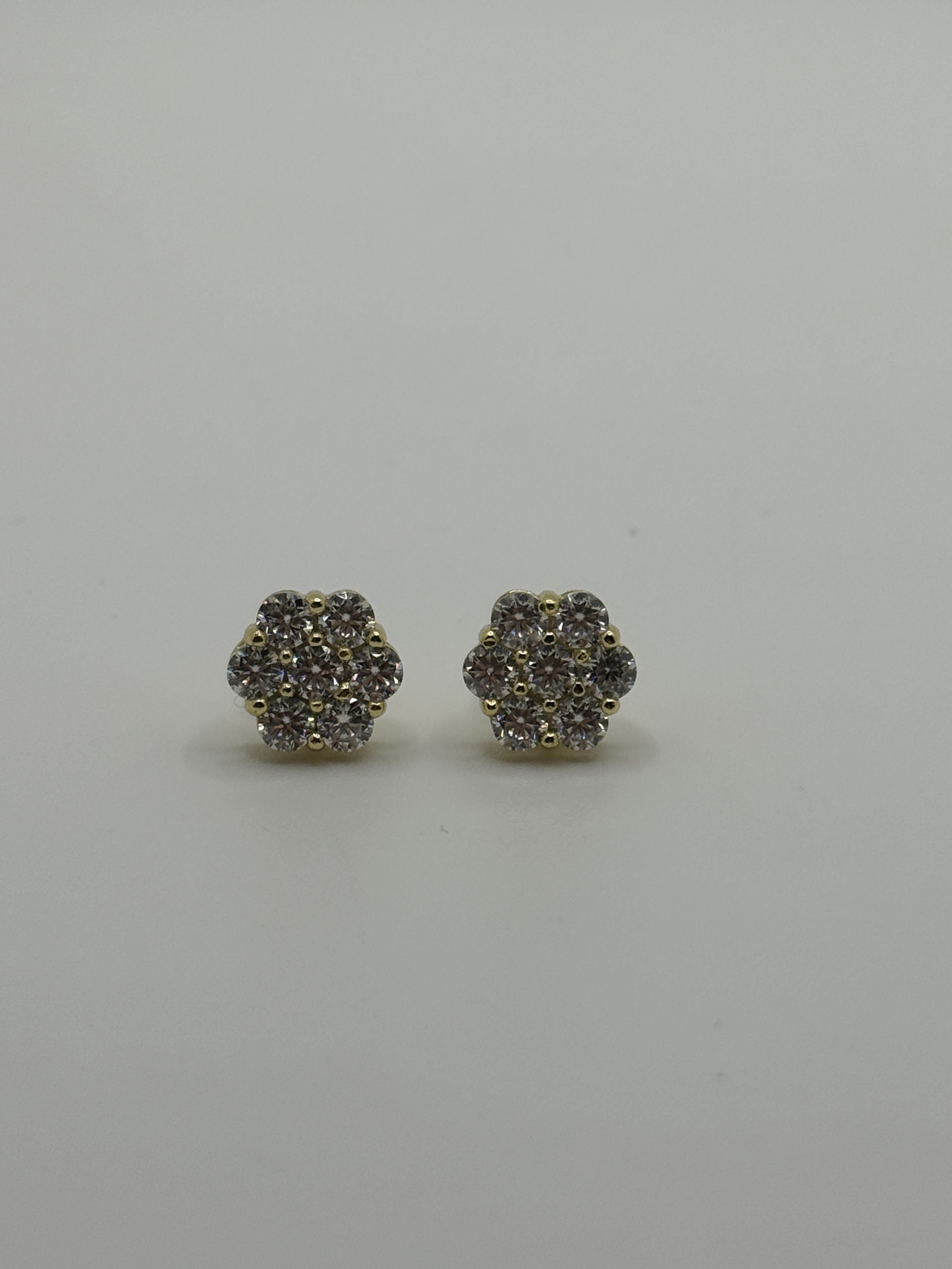 9MM Diamond Cluster Stud Earrings 1.4ct